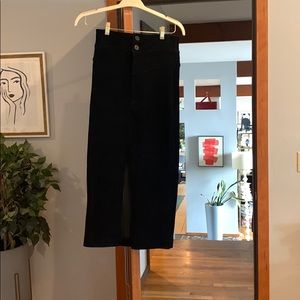 Free People stretch corduroy black skirt, sz S